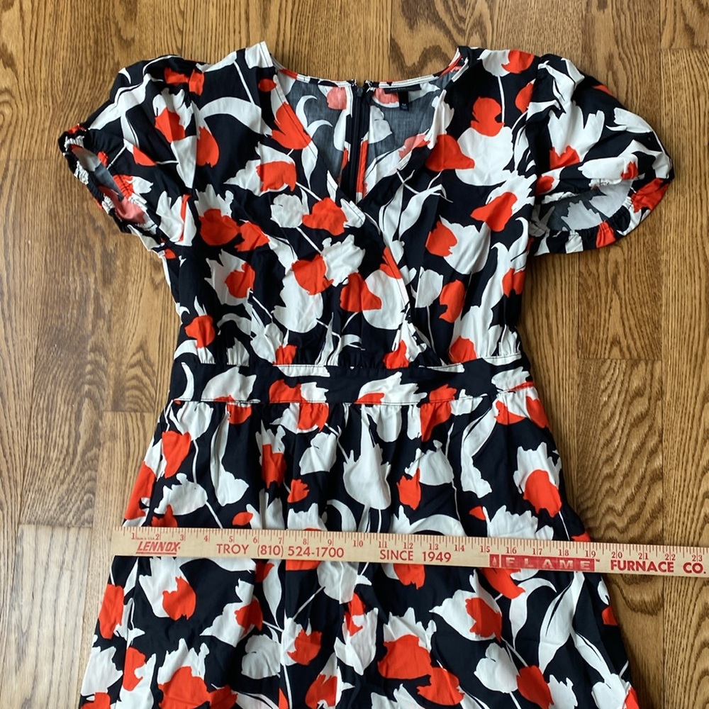 Maxi short sleeve wrap style womens size medium dress flowered picnic party - Picture 10 of 12